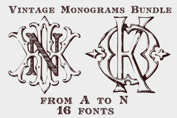 Download Vintage Monograms Pack - Vintage monogram Collection